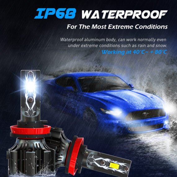 U12 LED Headlight Bulbs – 20,000LM | 70W High Output | 6500K Cool White