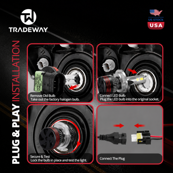 M8 Pro LED Headlight Bulbs – 6000K Cool White | 60,000LM | 120W | 30,000 Hour Lifespan