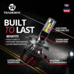 M8 Pro LED Headlight Bulbs – 6000K Cool White | 60,000LM | 120W | 30,000 Hour Lifespan