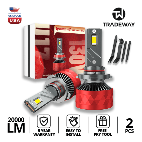 U17 LED Headlight Bulbs – 20,000LM | 130W High Output | 6500K Cool White