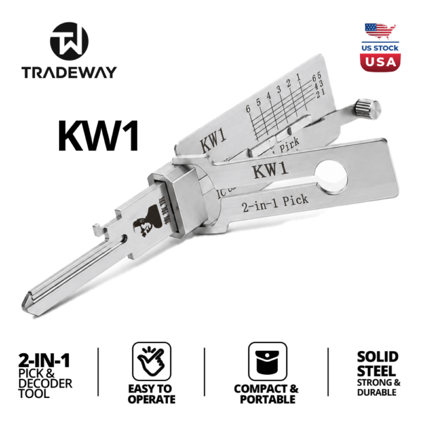 KW1 2-in-1 Key Decoder Tool with FREE 16-Piece Practice Kit